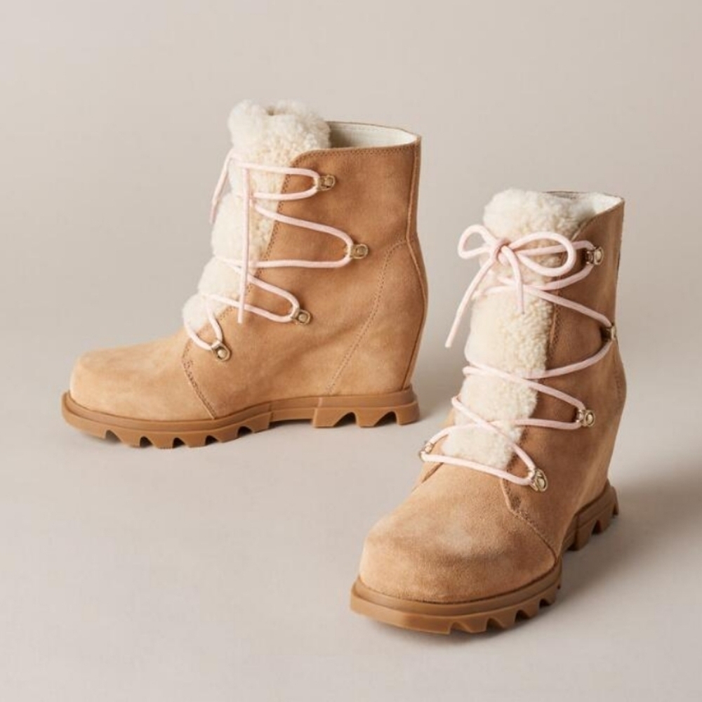 Sorel Joan of Arctic Wedge III Lace Cozy Boots NEW Womens